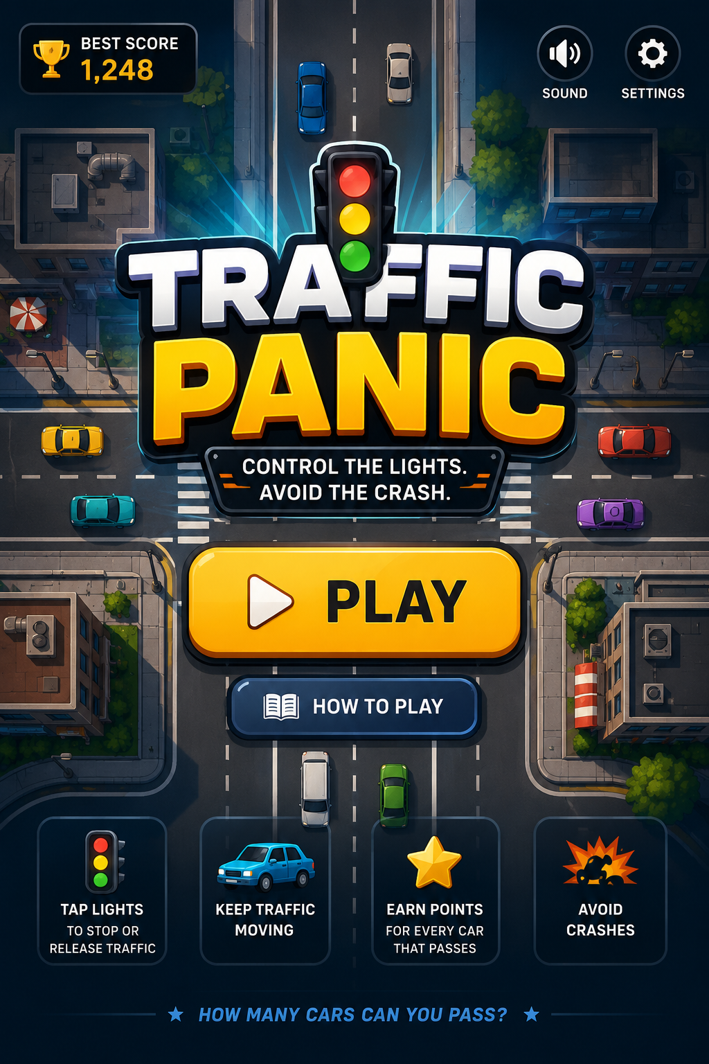 Traffic Panic city intersection main menu artwork